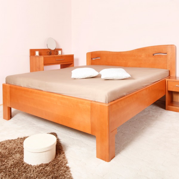 Zvýšená postel K-Design 2B, masiv buk průběžný lak č. 20 třešeň
