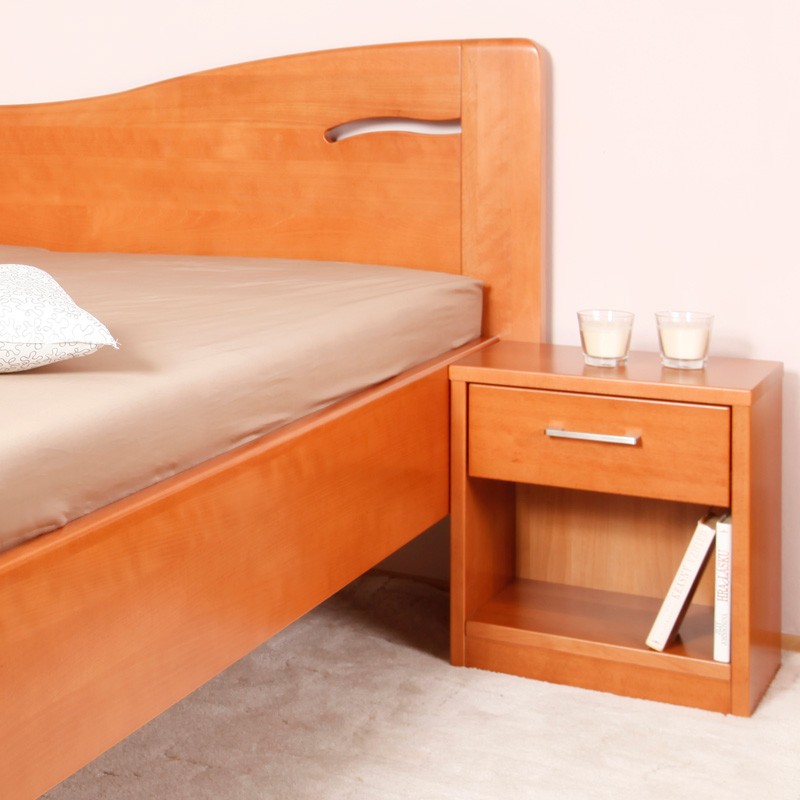 Zvýšená postel K-Design 2B, masiv buk průběžný lak č. 20 třešeň