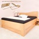 Zvýšená postel K-Design 1A s úložným prostorem a výklopnými rošty, masiv buk průběžný lak č.10 přírodní