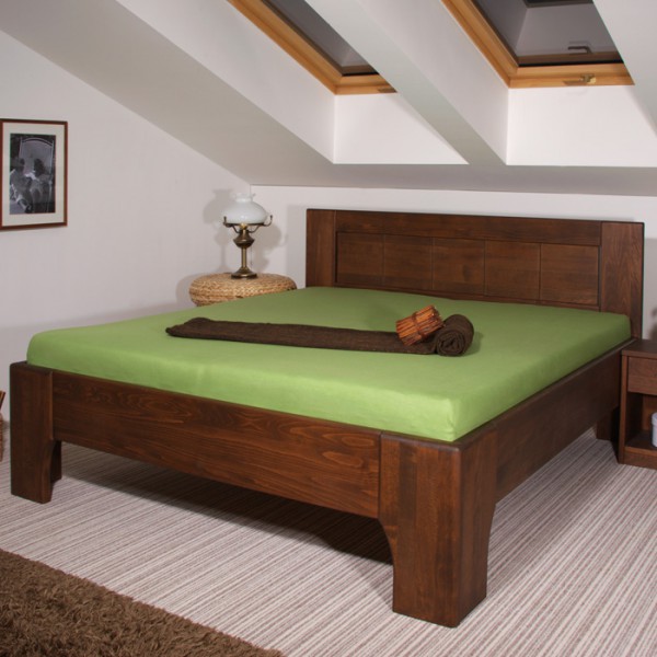 Zvýšená postel Olympia - masiv buk průběžný olej č. 6 ořech, Kolacia Design