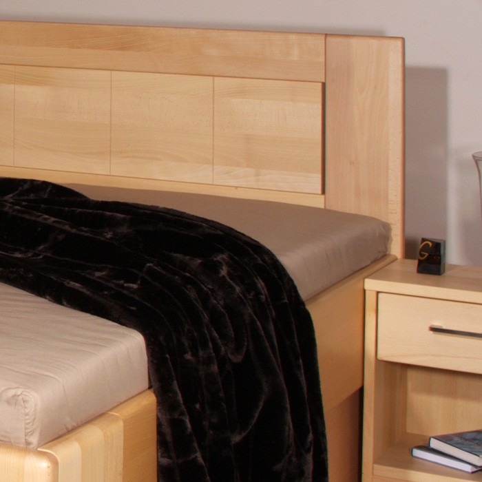 Zvýšená postel Olympia 2 s úložným prostorem a výklopnými rošty - masiv buk průběžný olej č. 1 přírodní, Kolacia Design