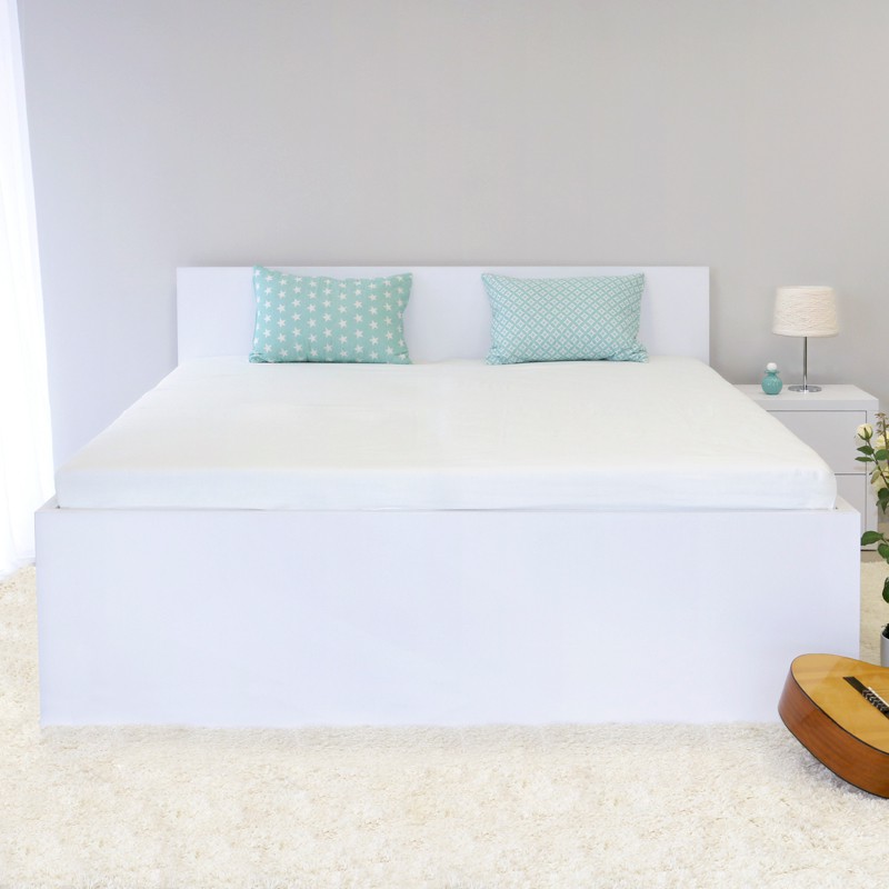 Zvýšená postel TROPEA - lamino dekor dub bílý, Ahorn