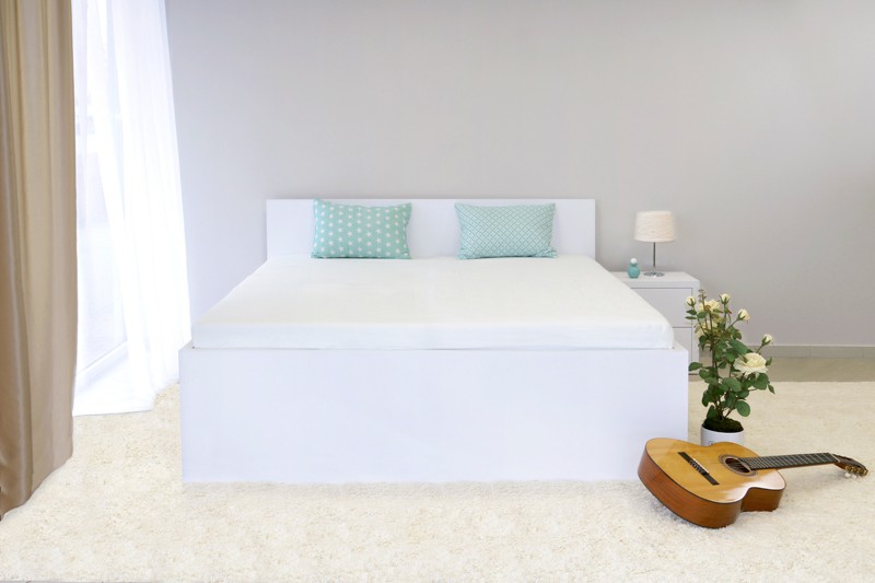Zvýšená postel TROPEA - lamino dekor dub bílý, Ahorn