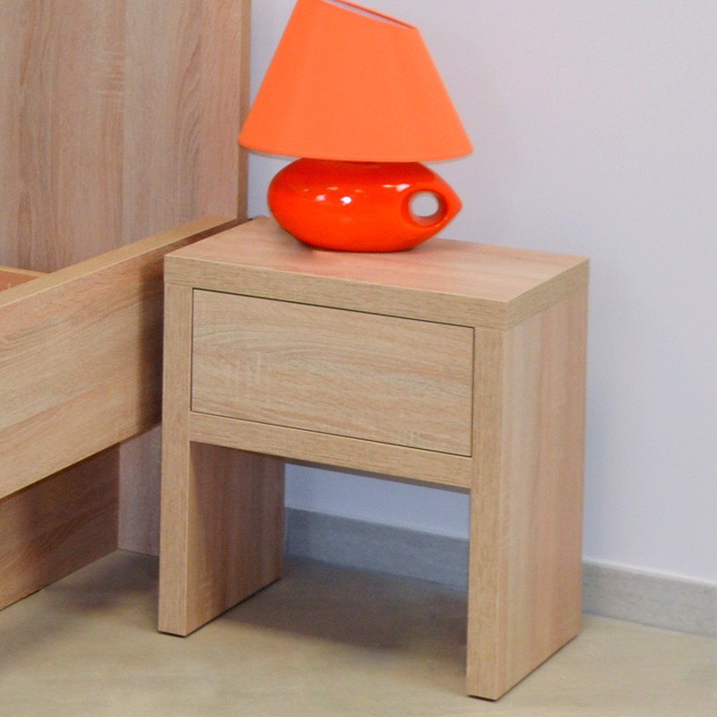 Noční stolek NS1 zásuvka - lamino dekor dub světlý, Ahorn
