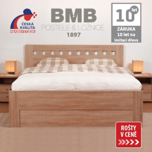 Zvýšená postel ELLA MOSAIC výklop lamino, BMB