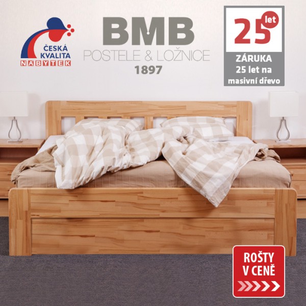 Zvýšená postel ELLA DREAM výklop masiv buk, BMB