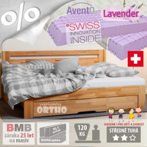 Levandulová matrace Swiss Magic s výtažkem léčivých alpských bylin - pro rozkládací postel set s opěrkou