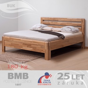 Zvýšená postel ADRIANA LUX masiv buk cink, barva bílá, BMB